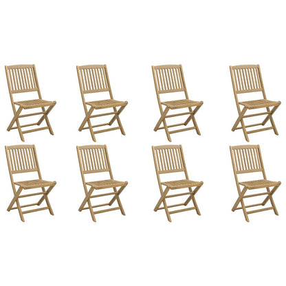 Sedie da Giardino Pieghevoli 8 pz Legno Massello di Acacia | homemem39