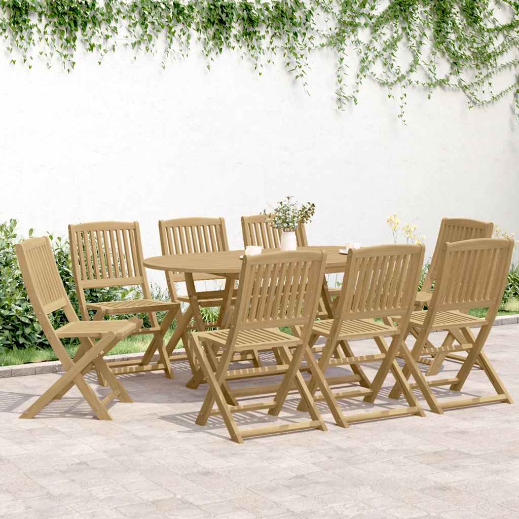 Sedie da Giardino Pieghevoli 8 pz Legno Massello di Acacia | homemem39