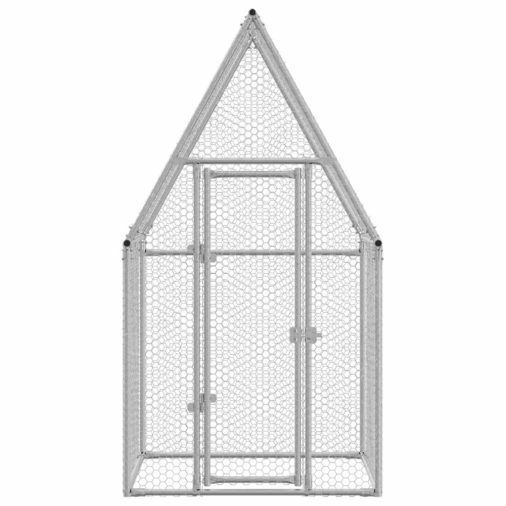 Gabbia per Polli Argento 100x100x190 cm in Acciaio Zincato | homemem39
