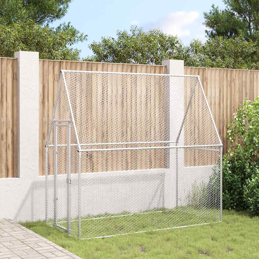 Gabbia per Polli Argento 200x100x190 cm in Acciaio Zincato | homemem39