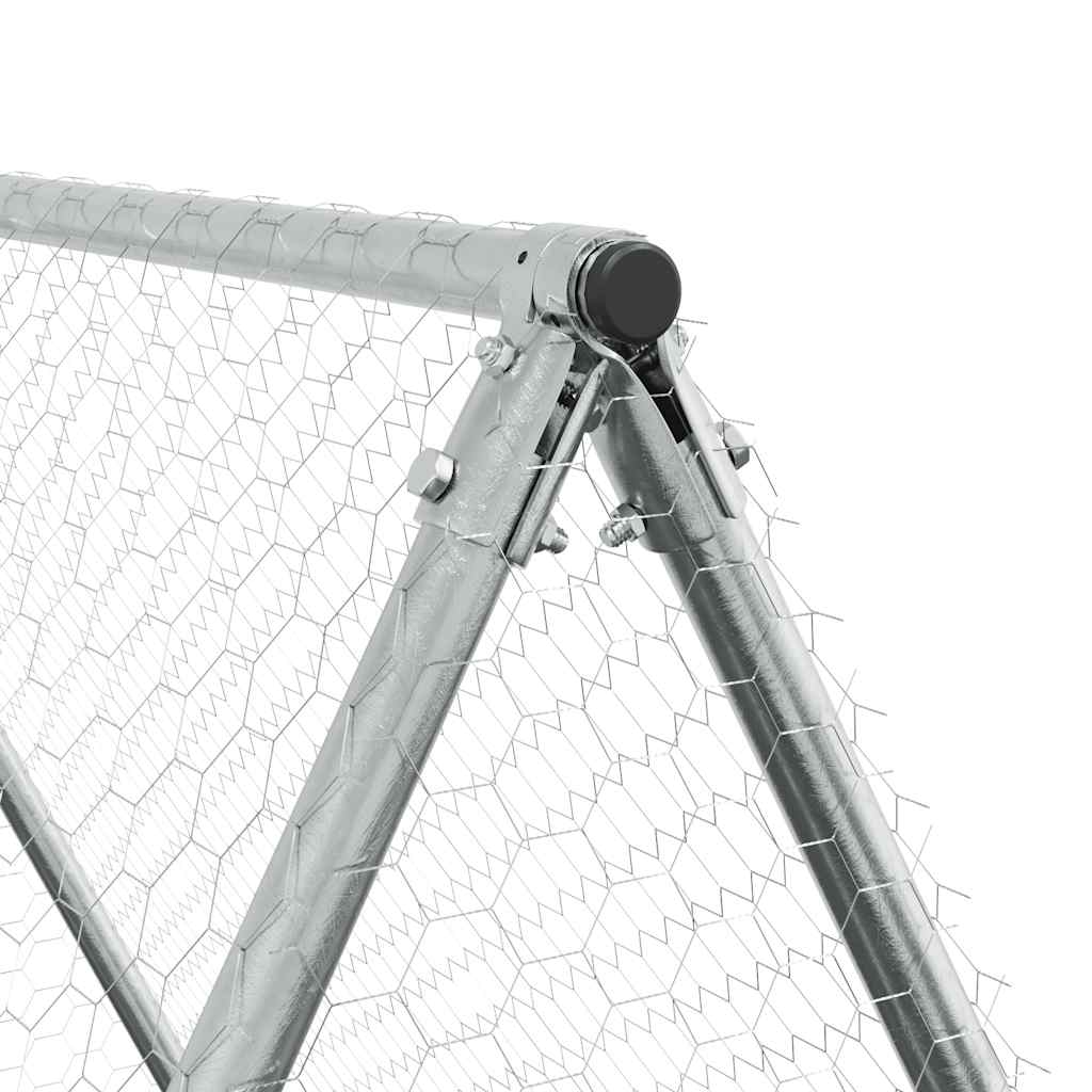 Gabbia per Polli Argento 200x100x190 cm in Acciaio Zincato | homemem39