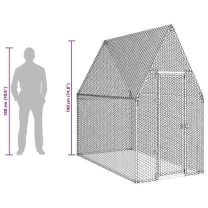 Gabbia per Polli Argento 200x100x190 cm in Acciaio Zincato | homemem39