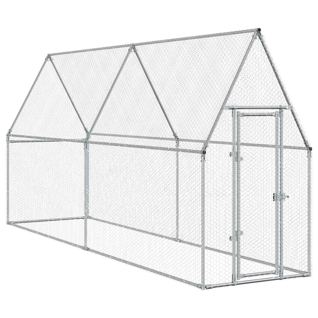 Gabbia per Polli Argento 400x100x190 cm in Acciaio Zincato | homemem39