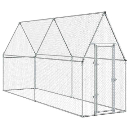 Gabbia per Polli Argento 400x100x190 cm in Acciaio Zincato | homemem39