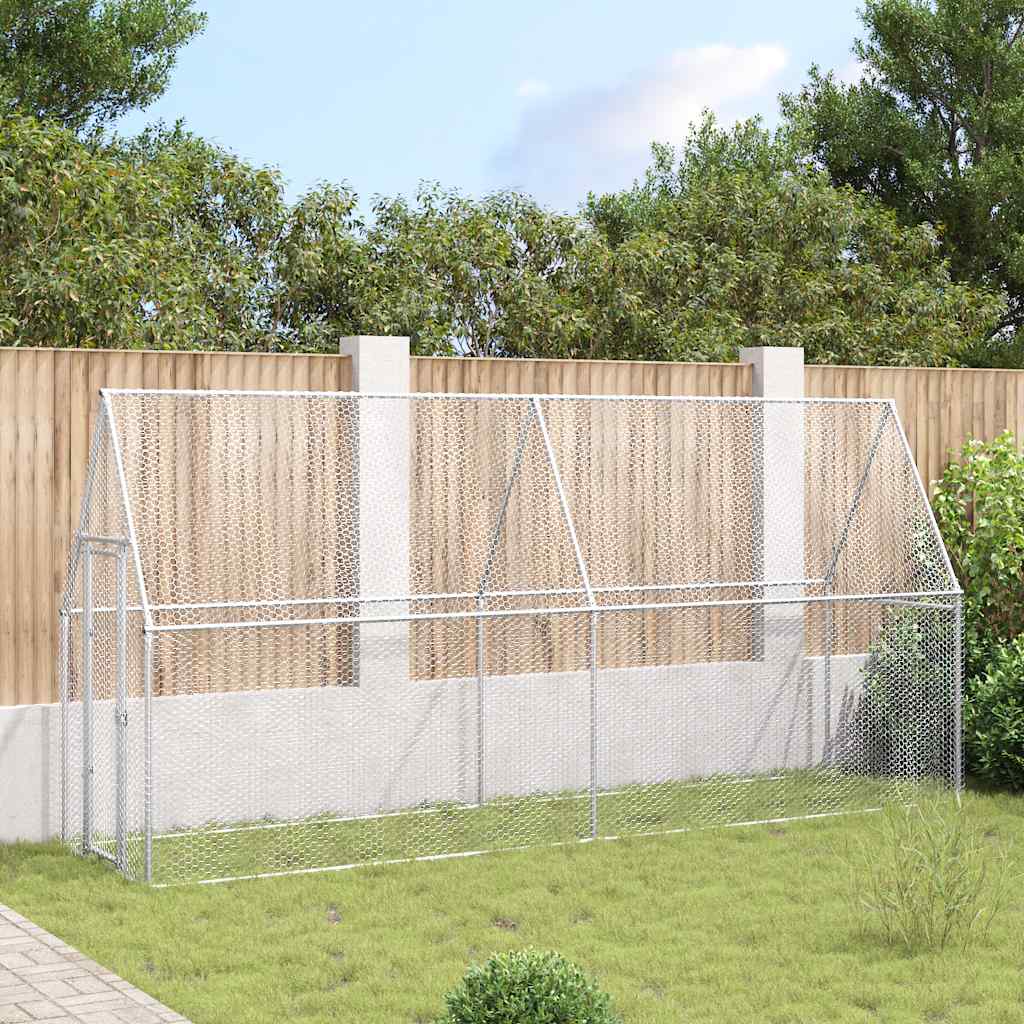 Gabbia per Polli Argento 400x100x190 cm in Acciaio Zincato | homemem39