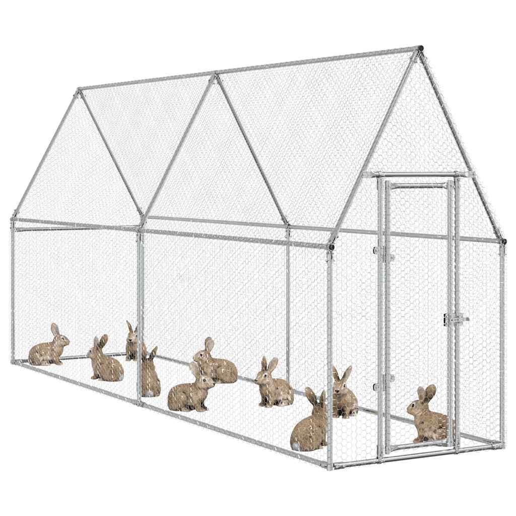 Gabbia per Polli Argento 400x100x190 cm in Acciaio Zincato | homemem39