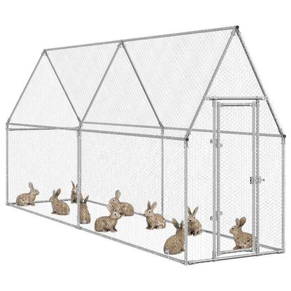Gabbia per Polli Argento 400x100x190 cm in Acciaio Zincato | homemem39