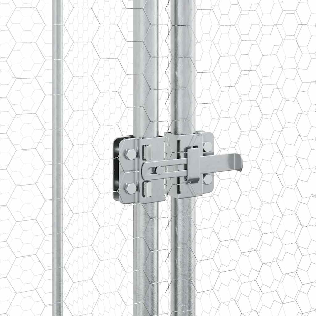 Gabbia per Polli Argento 400x100x190 cm in Acciaio Zincato | homemem39