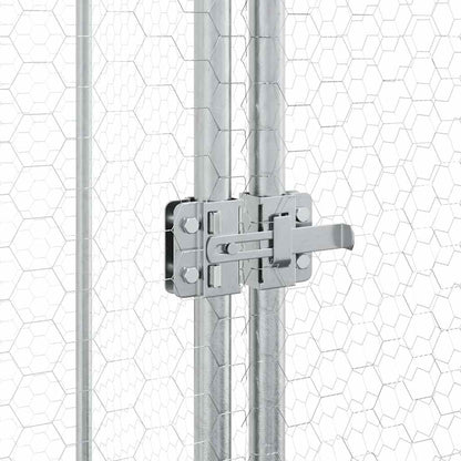 Gabbia per Polli Argento 400x100x190 cm in Acciaio Zincato | homemem39