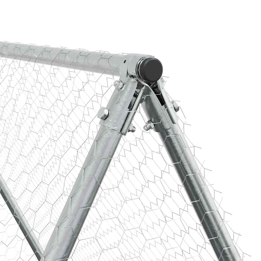 Gabbia per Polli Argento 400x100x190 cm in Acciaio Zincato | homemem39