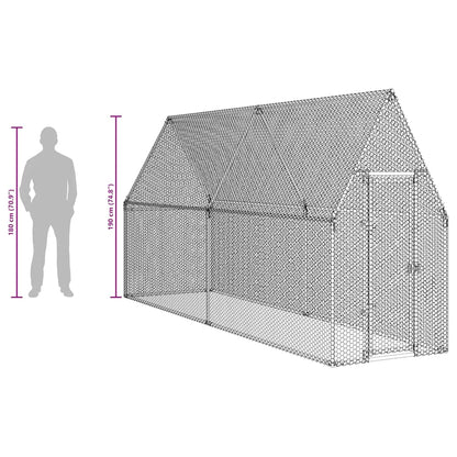 Gabbia per Polli Argento 400x100x190 cm in Acciaio Zincato | homemem39