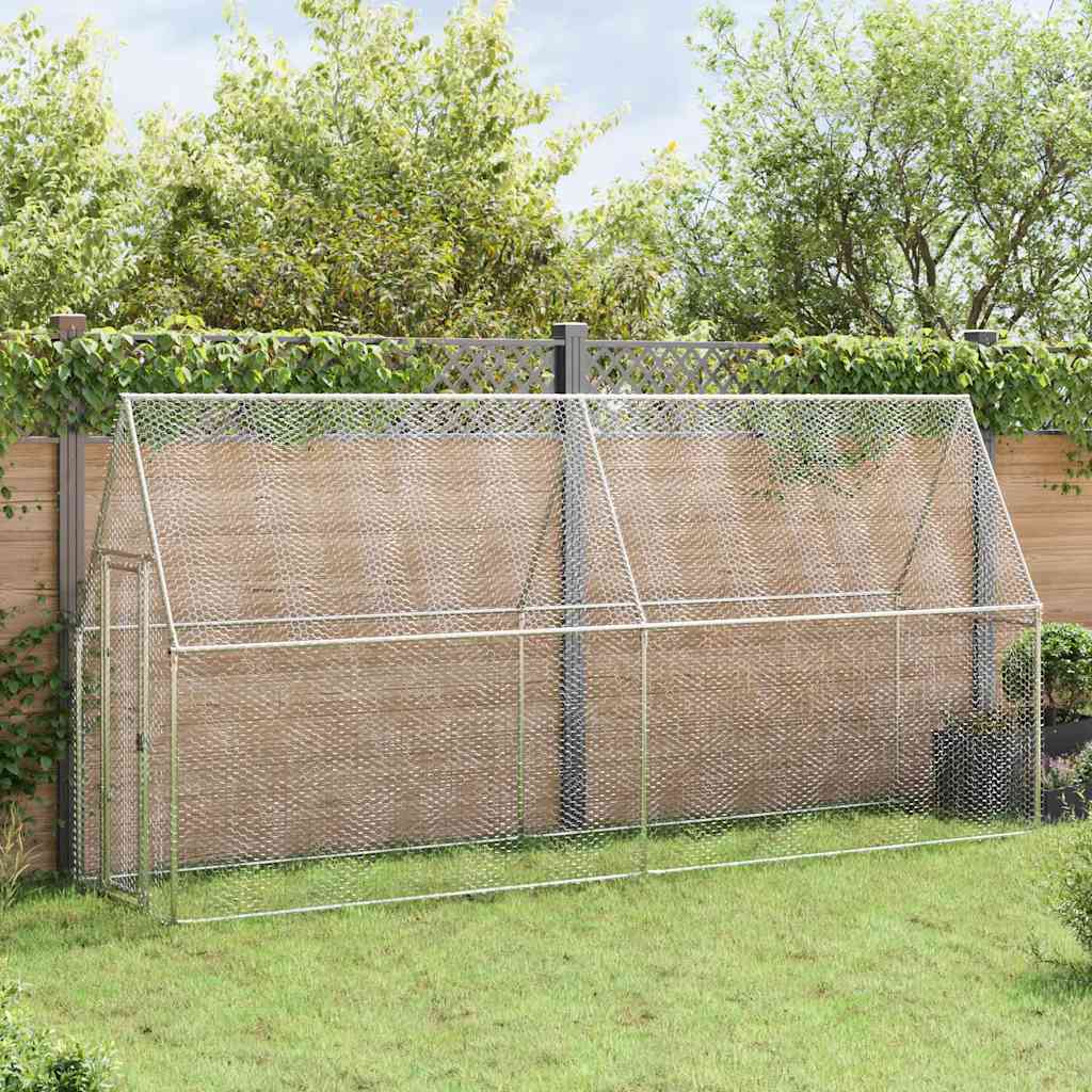 Gabbia per Polli Argento 400x100x190 cm in Acciaio Zincato | homemem39