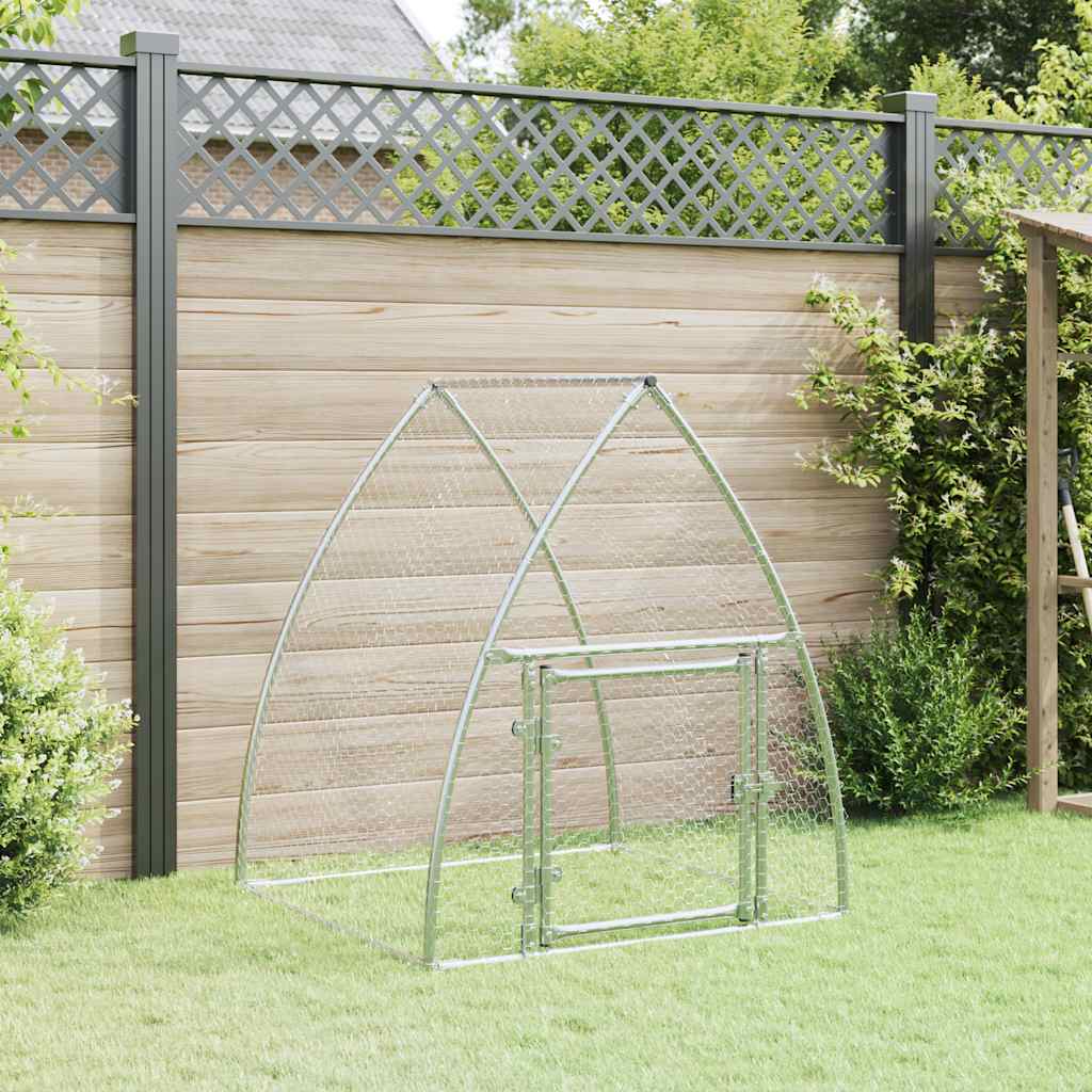 Gabbia per Polli Argento 100x105x120 cm in Acciaio Zincato | homemem39