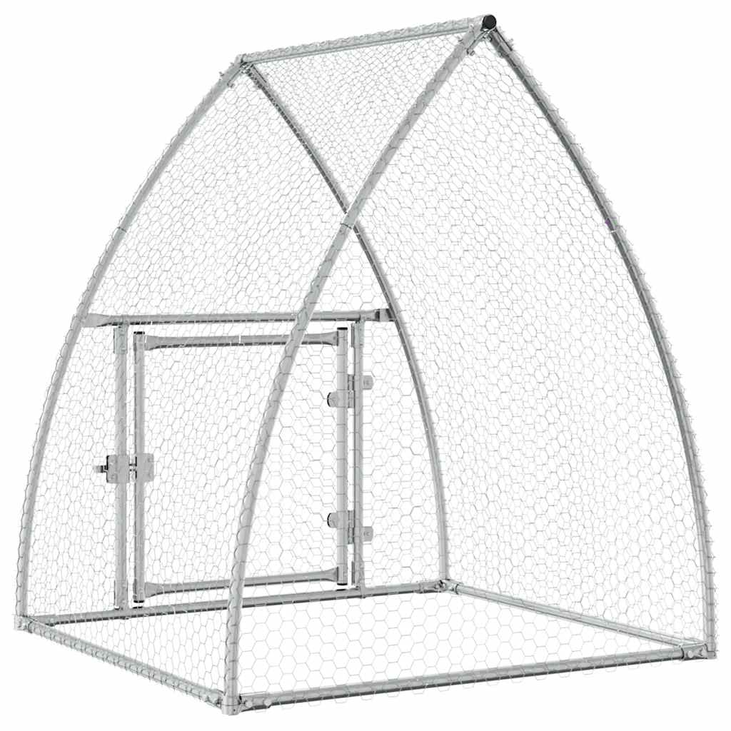 Gabbia per Polli Argento 100x105x120 cm in Acciaio Zincato | homemem39
