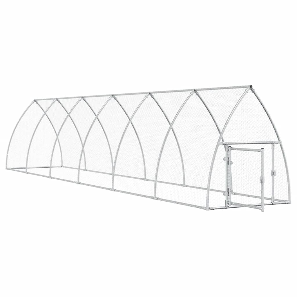 Gabbia per Polli Argento 600x105x120 cm in Acciaio Zincato | homemem39