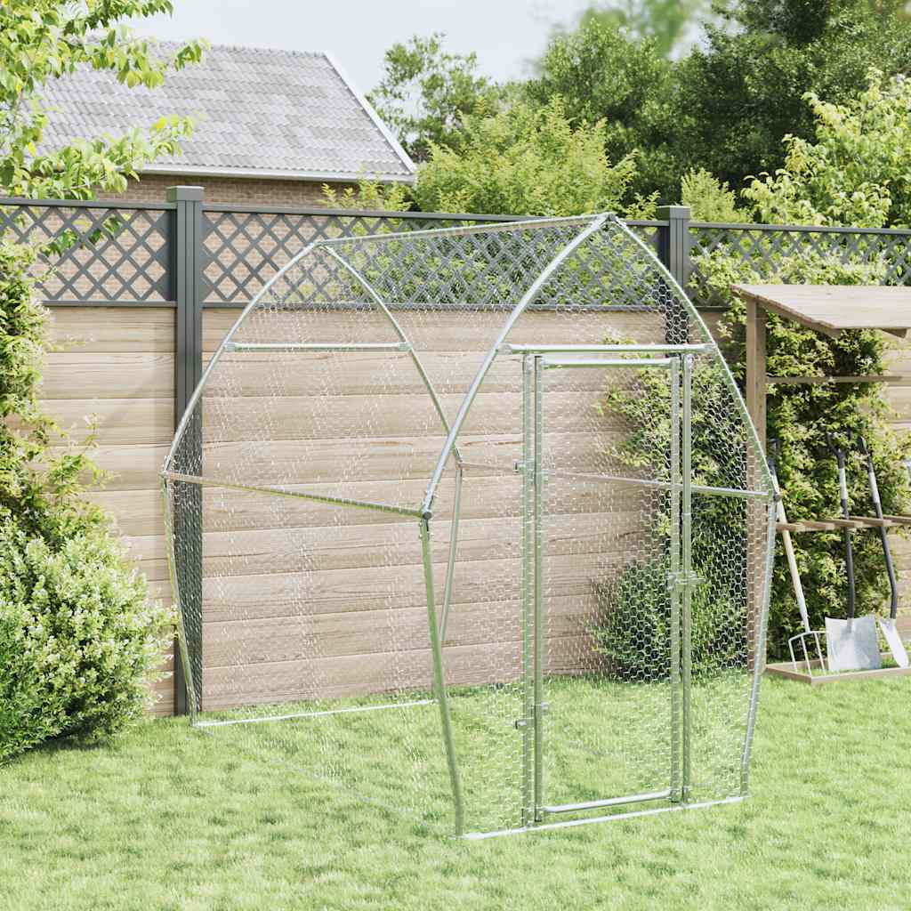 Gabbia per Polli Argento 200x105x182 cm in Acciaio Zincato | homemem39