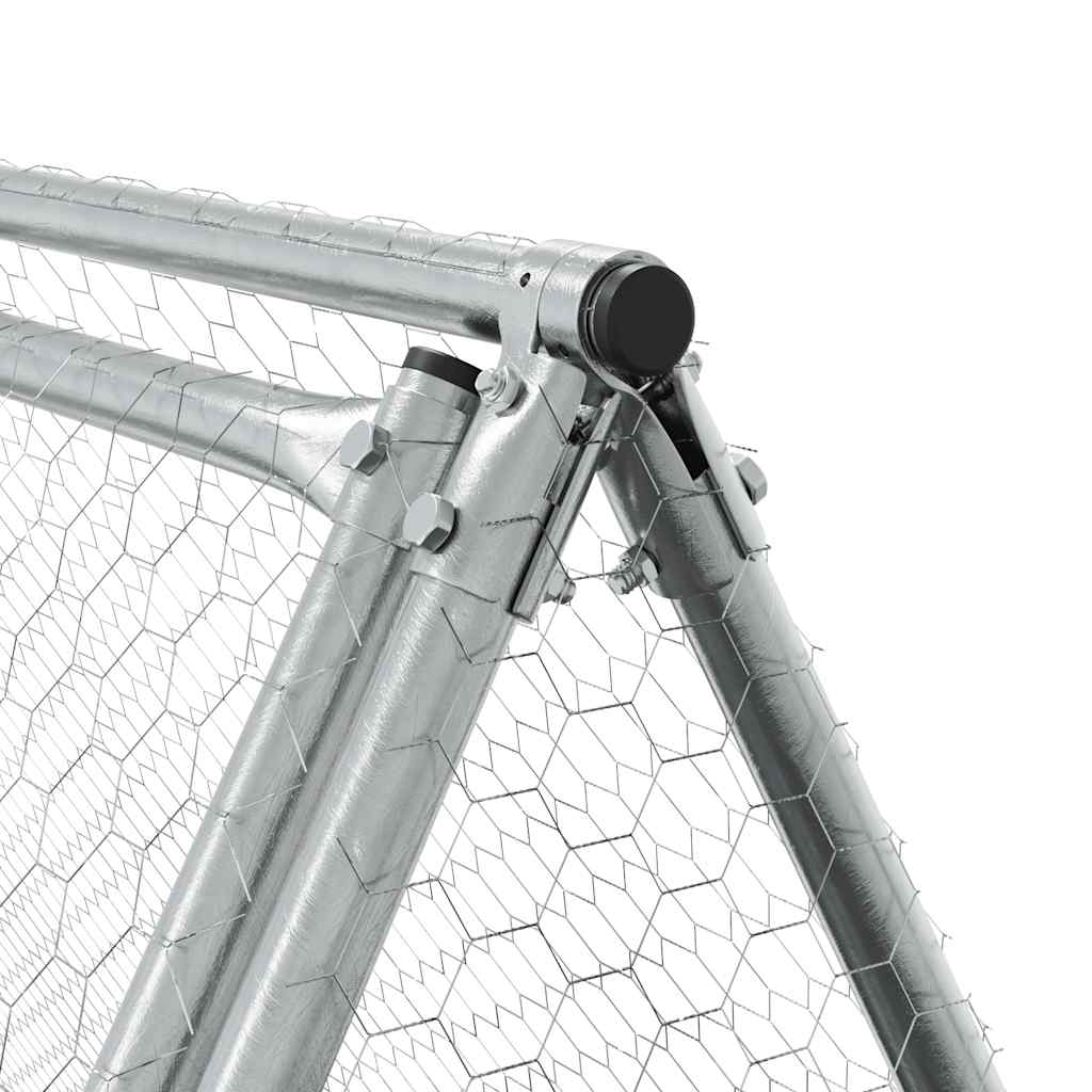 Gabbia per Polli Argento 400x105x91 cm in Acciaio Zincato | homemem39