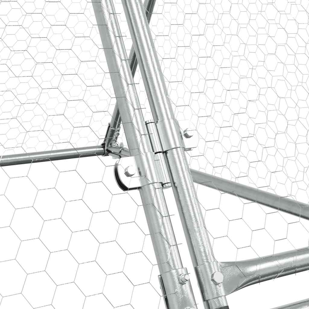 Gabbia per Polli Argento 400x105x91 cm in Acciaio Zincato | homemem39
