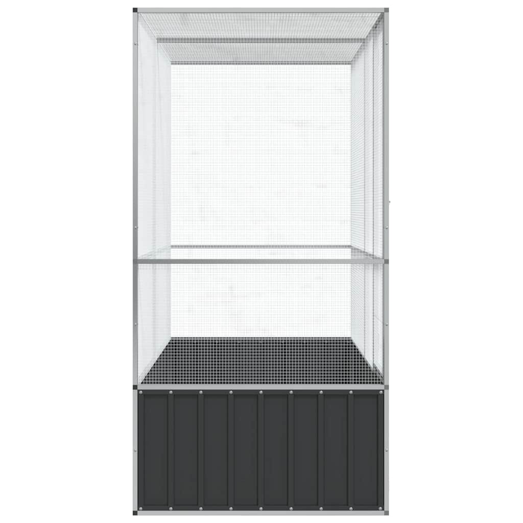 Voliera Argento 210,5x107x212 cm in Acciaio