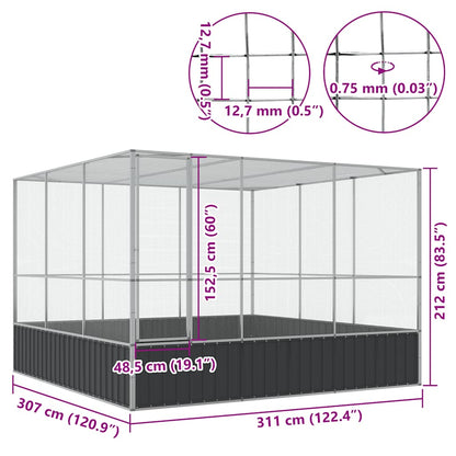 Voliera Argento 311x307x212 cm in Acciaio - homemem39