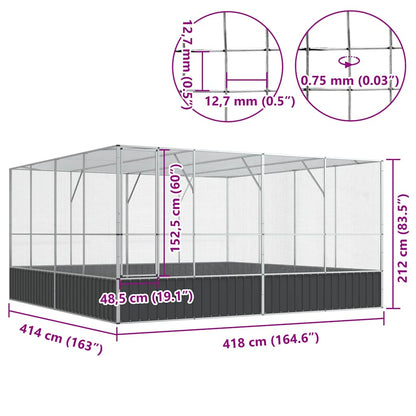 Voliera Argento 418x414x212 cm in Acciaio | homemem39
