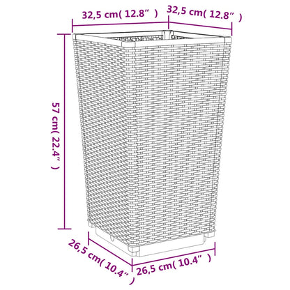 Fioriere da Giardino 2 pz Grigio Blu 32,5x32,5x57 cm in PP | homemem39