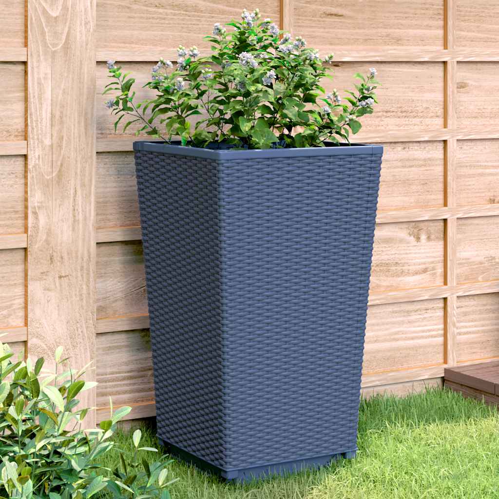 Fioriere da Giardino 2 pz Grigio Blu 32,5x32,5x57 cm in PP | homemem39