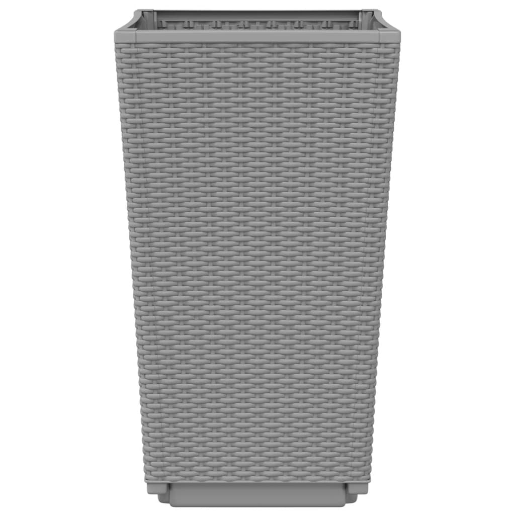 Fioriere da Giardino 2 pz Grigio Chiaro 32,5x32,5x57 cm in PP | homemem39