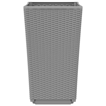 Fioriere da Giardino 2 pz Grigio Chiaro 32,5x32,5x57 cm in PP | homemem39