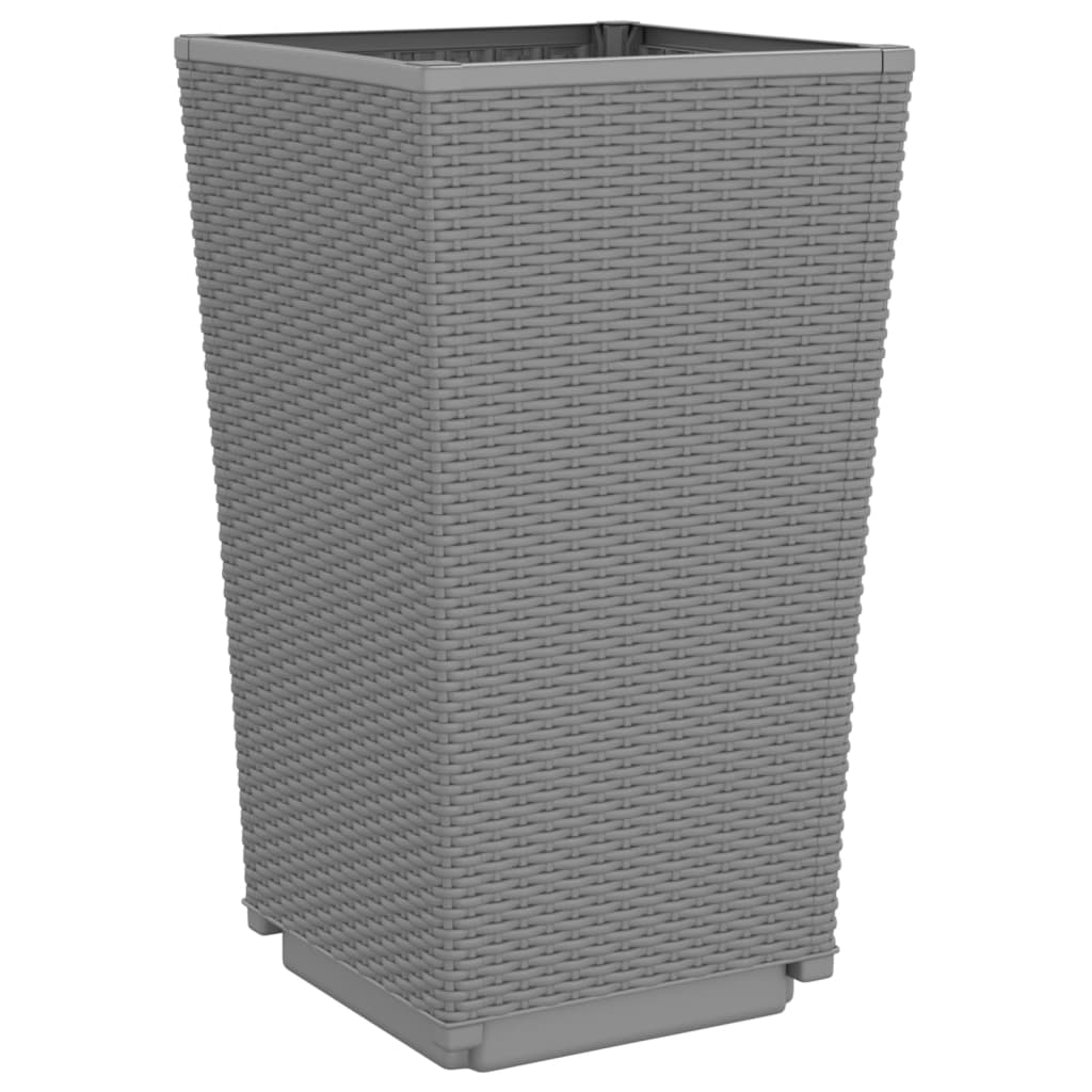 Fioriere da Giardino 2 pz Grigio Chiaro 32,5x32,5x57 cm in PP | homemem39
