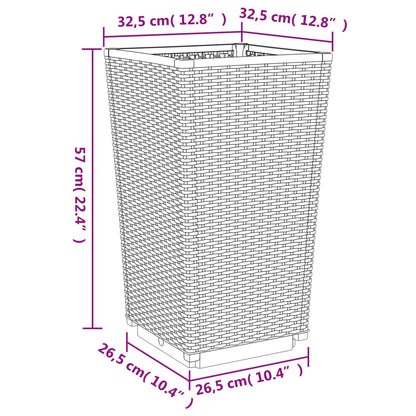 Fioriere da Giardino 2 pz Grigio Chiaro 32,5x32,5x57 cm in PP | homemem39
