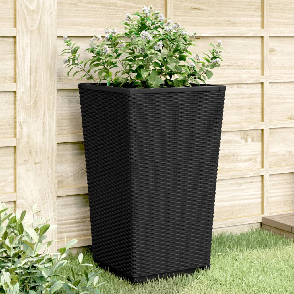 Fioriere da Giardino 2 pz Nere 32,5x32,5x57 cm in PP | homemem39