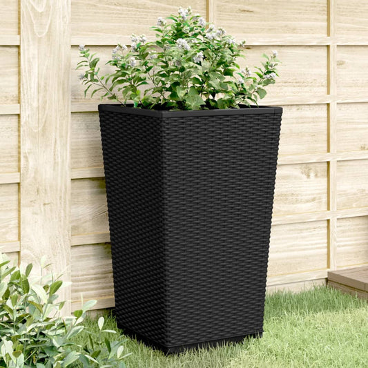 Fioriere da Giardino 2 pz Nere 32,5x32,5x57 cm in PP | homemem39