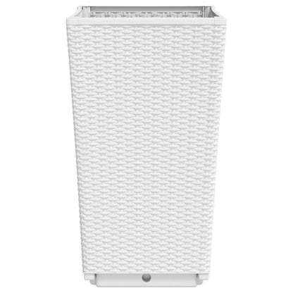 Fioriere da Giardino 2 pz Bianche 32,5x32,5x57 cm in PP | homemem39