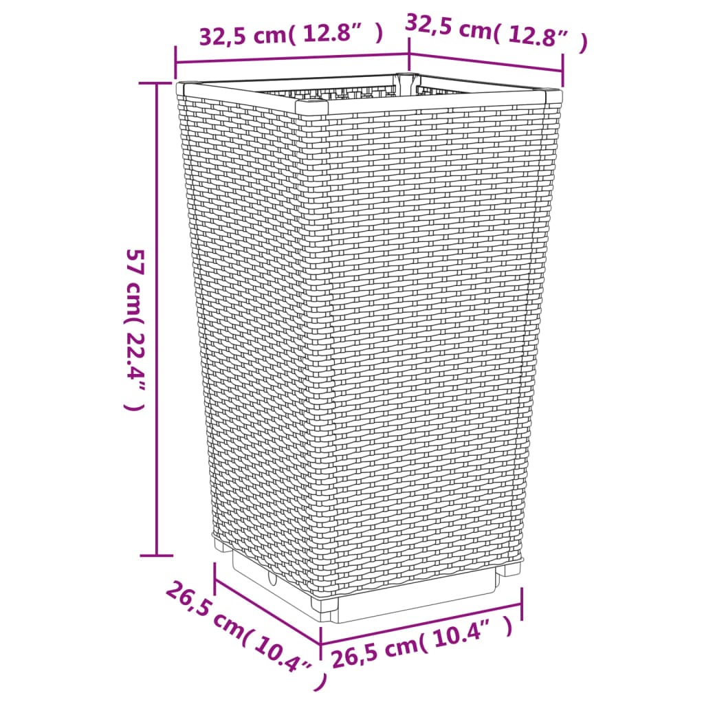 Fioriere da Giardino 2 pz Bianche 32,5x32,5x57 cm in PP | homemem39