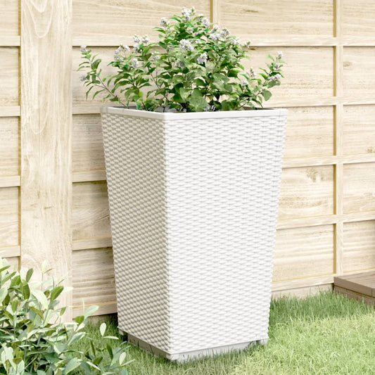 Fioriere da Giardino 2 pz Bianche 32,5x32,5x57 cm in PP | homemem39