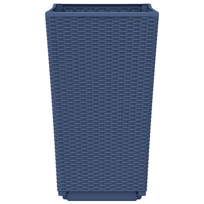 Fioriere da Giardino 4 pz Grigio Blu 32,5x32,5x57 cm in PP | homemem39