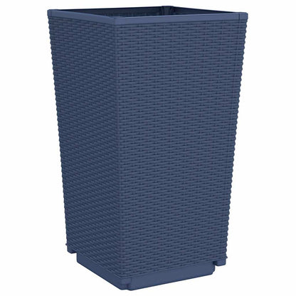 Fioriere da Giardino 4 pz Grigio Blu 32,5x32,5x57 cm in PP | homemem39
