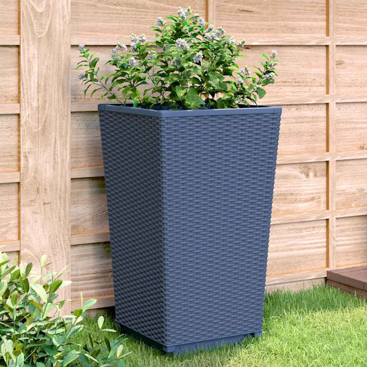 Fioriere da Giardino 4 pz Grigio Blu 32,5x32,5x57 cm in PP | homemem39