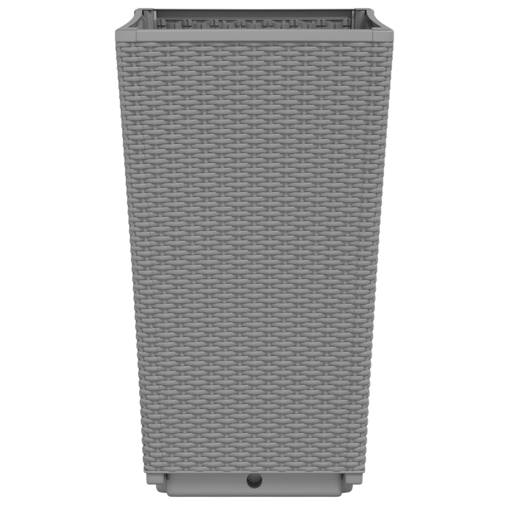 Fioriere da Giardino 4 pz Grigio Chiaro 32,5x32,5x57 cm in PP