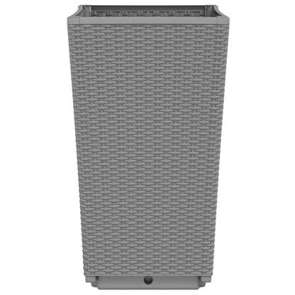 Fioriere da Giardino 4 pz Grigio Chiaro 32,5x32,5x57 cm in PP