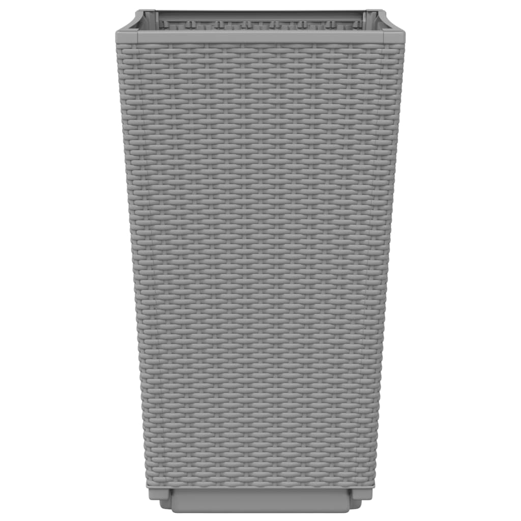 Fioriere da Giardino 4 pz Grigio Chiaro 32,5x32,5x57 cm in PP