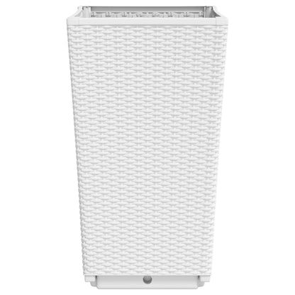 Fioriere da Giardino 4 pz Bianche 32,5x32,5x57 cm in PP - homemem39