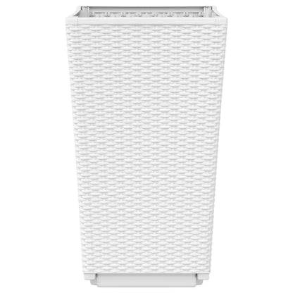 Fioriere da Giardino 4 pz Bianche 32,5x32,5x57 cm in PP - homemem39