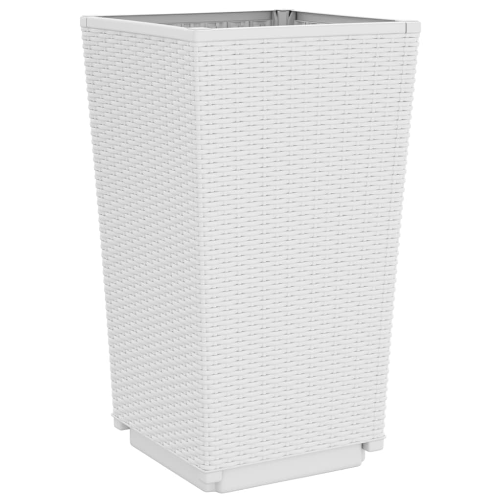 Fioriere da Giardino 4 pz Bianche 32,5x32,5x57 cm in PP - homemem39