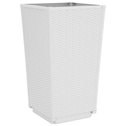 Fioriere da Giardino 4 pz Bianche 32,5x32,5x57 cm in PP - homemem39