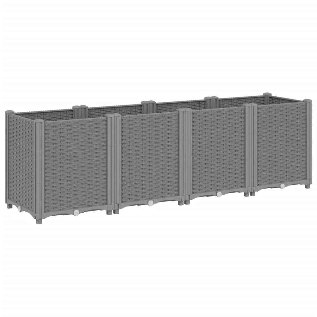 Fioriera da Giardino Grigio Chiaro 160x40x53 cm in PP - homemem39