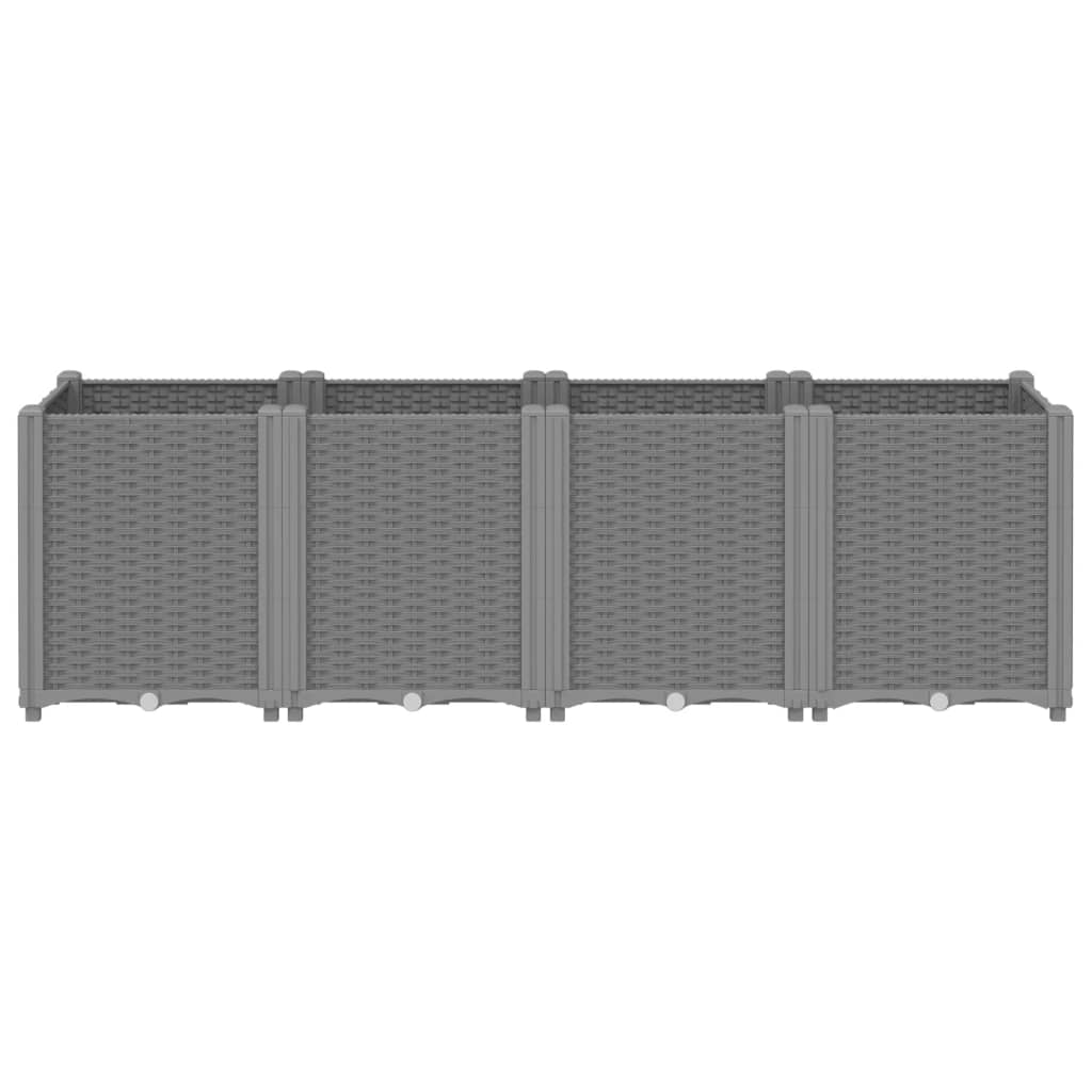 Fioriera da Giardino Grigio Chiaro 160x40x53 cm in PP - homemem39