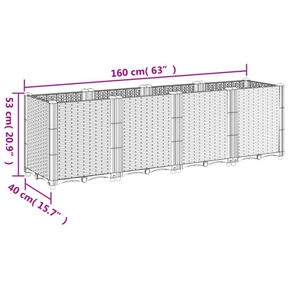 Fioriera da Giardino Nera 160x40x53 cm in PP | homemem39