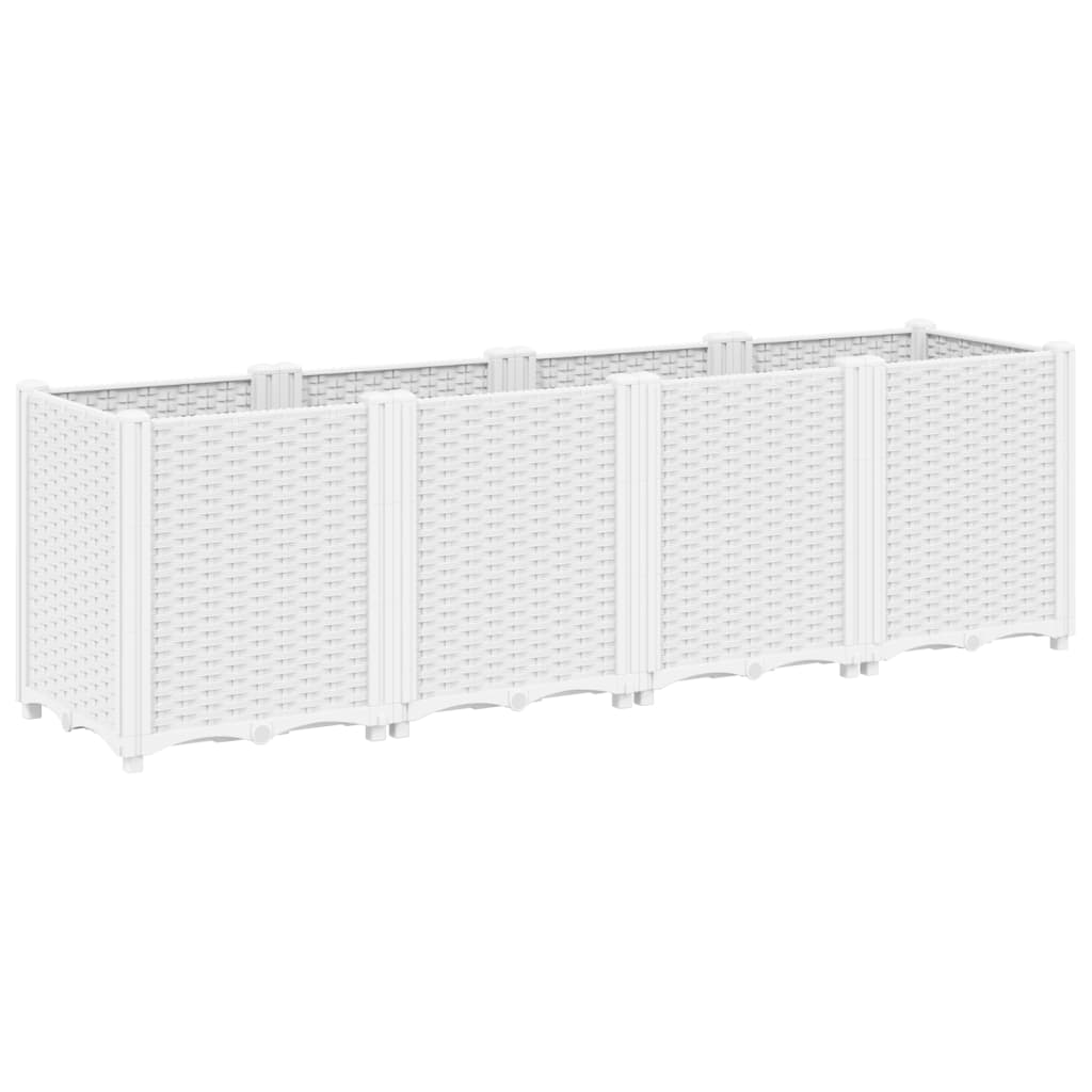 Fioriera da Giardino Bianca 160x40x53 cm in PP | homemem39